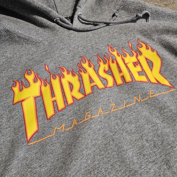 Thrasher Hoodie with Yellow Flame Logo - Picture 3 of 5